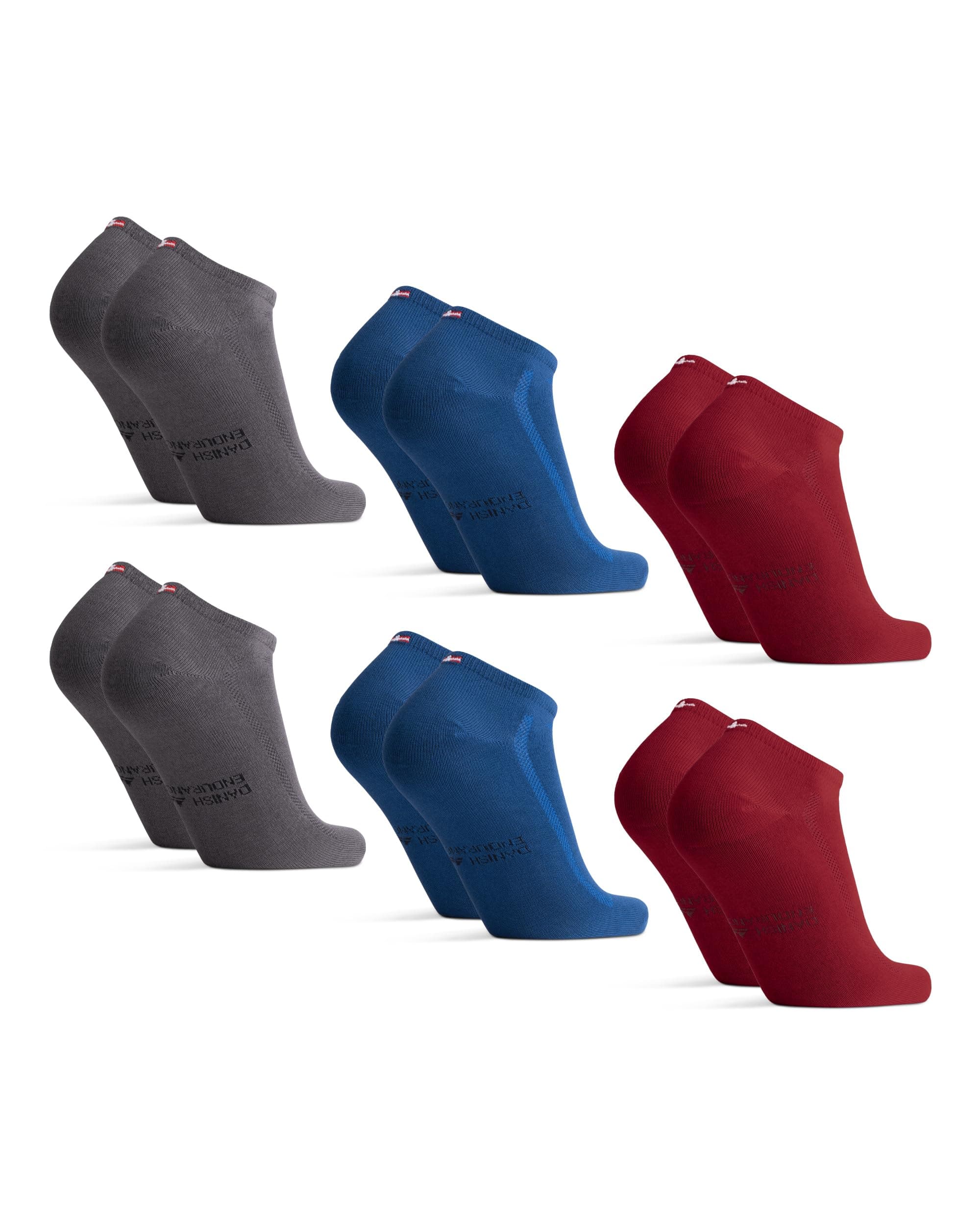 DANISH ENDURANCE Calcetines Tobilleros en Bambú, Calcetines Cortos Transpirables, Extra Suaves, 6 Pack