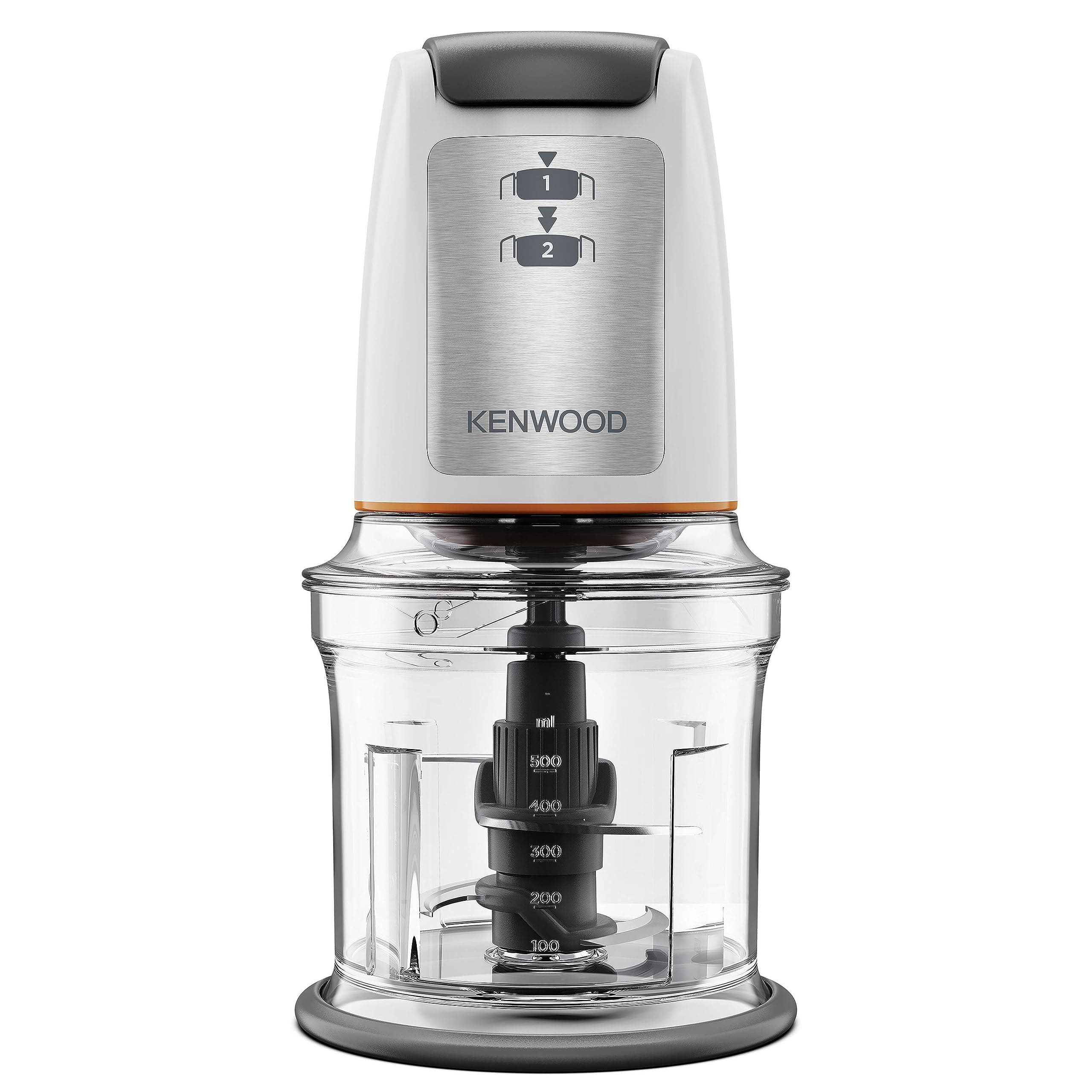 Kenwood Easy Chop CHP61.100WH Zerkleinerer, elektrischer Mini Universalzerkleinerer mit 2 Geschwindigkeitsstufen, 0,5 l Arbeitsbehälter, 500 Watt, Weiß