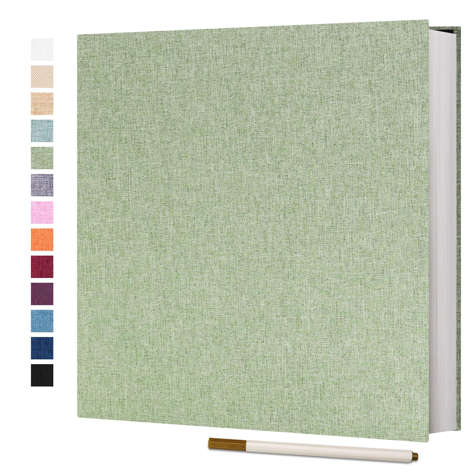 Vienrose Album Fotos Autoadhesivo 33x32 CM Album de Fotos Para Pegar y Escribir Funda de Lino Scrapbook Regalo Bebé Cumpleanos Recuerdos Boda Aniversario Familiares con un bolígrafo, 60 páginas